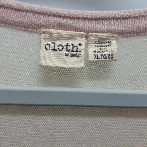 NWT Cloth By Design Cream Pink Cotton Oversized Multi-Wear-Ways Sweater Size XL - Picture 3 of 6